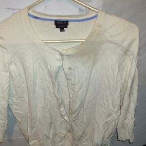 Talbots Ivory Button-Up Cardigan